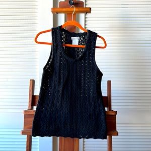 Vintage ESPRIT Crochet Black Tank M